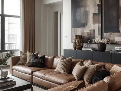 Moody Dark & Brown Living Room Inspiration with Modern Neutral Decor